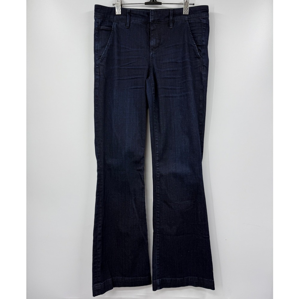 Pilcro and the Letterpress High Rise Flare Jeans Dark Indigo Blue Size 29 - Picture 2 of 12